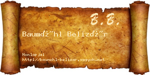 Baumöhl Belizár névjegykártya